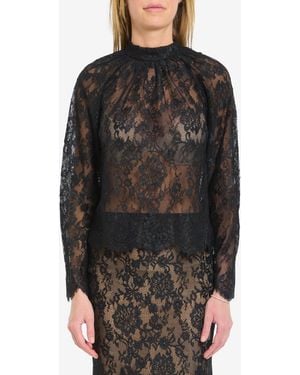 Self-Portrait Lace Blouse - Black