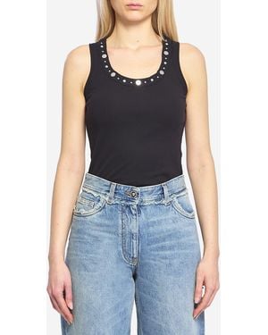 Versace Tank Top Emboidery Studs - Blue