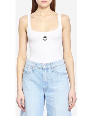 Marine Serre Cropped Tank Top - Blue
