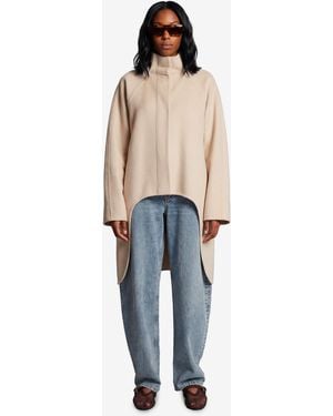 Alaïa Asymmetric Doubleface Cashmere Coat - Blue
