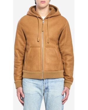 Loewe Hooded Leather Jacket - Blue