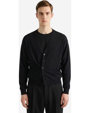 Lemaire Cardigan Twisted Shitake - Black