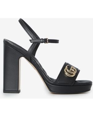 Gucci Sandals With Platform And Double G - White