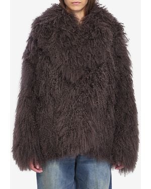 Yves Salomon Lamb Fur Jacket - Brown