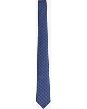 Gucci Gg Silk Jacquard Tie - Blue