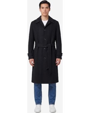 Lardini Singlebreasted Virgin Wool And Cashmere Coat - Blue