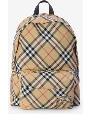 Burberry Check Backpack - Gray