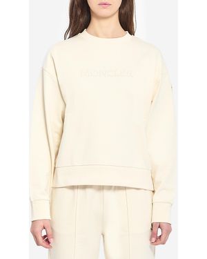 Moncler Cotton Crewneck Sweatshirt - Natural