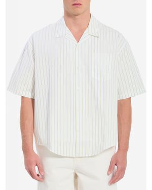 Ami Paris Striped Boxy Shirt - White