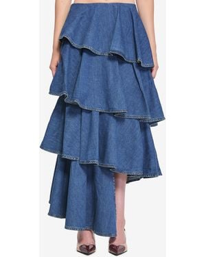 Alaïa Spiral Maxi Skirt - Blue