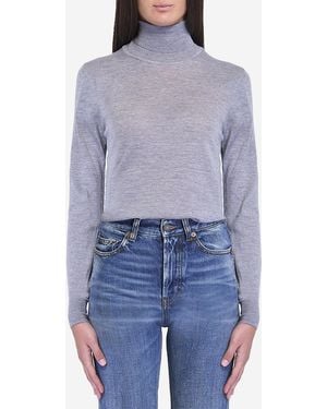 Saint Laurent Classic Turtleneck Jumper For Fw24 - Blue