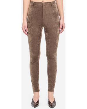 Gucci Stretch Velvet Leggings - Brown