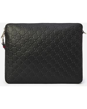 Gucci Gg Emblem Crossbody Bag Medium - Grey