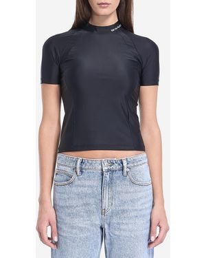 Alexander Wang Rash Guard Tshirt With Logo - Blue