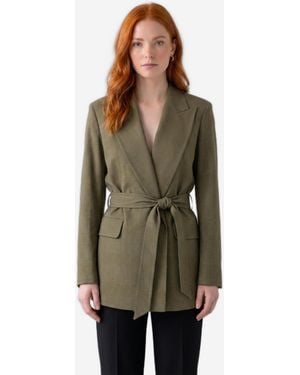 Max Mara Peaked Lapel Dressing Gown Jacket - Green