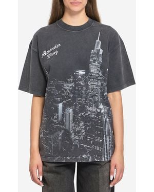 ユニセックス☆【Alexander Wang】SKYLINE LOGO UNISEX T-SHIRT Alexander Wang Gray NY Skyline T-Shirt Alexander Wang
