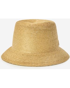 Saint Laurent Woven Straw Fedora Hat - Natural