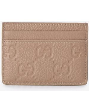 Gucci Gg Emblem Card Case - Natural