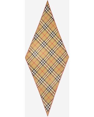 Burberry Check Silk Scarf - White