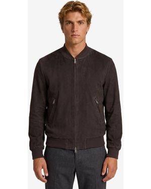 Arma Didier Suede Bomber Jacket - Black