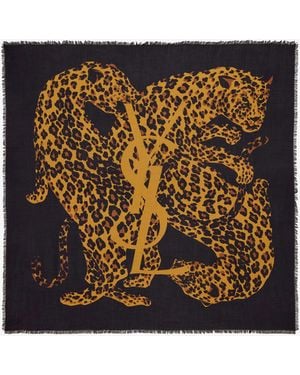 Saint Laurent Sciarpa Quadrata Cassandre - Nero