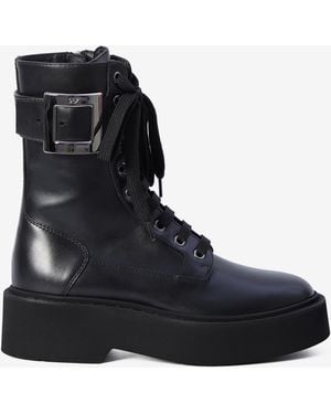 Roger Vivier Viv' Rangers Lace-Up Boots - Black