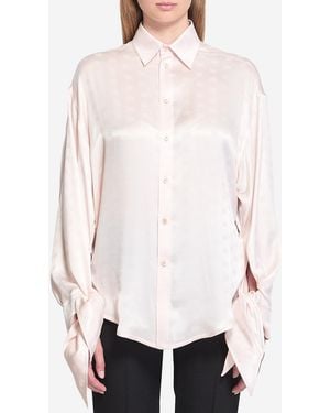 Balenciaga Silk Shirt With Knotted Cuffs - White