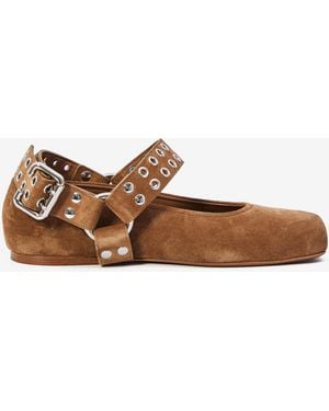 Alaïa Suede Ballet Flats - White