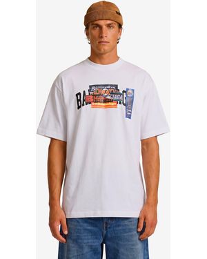 Balenciaga Medium Fit Bumper Stickers Tshirt - White