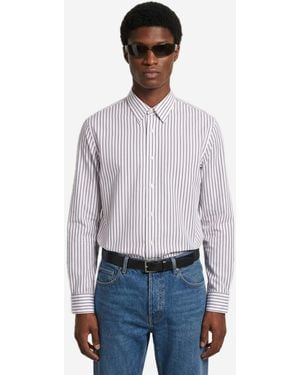 Saint Laurent Camicia Classic Fit A Righe - Bianco