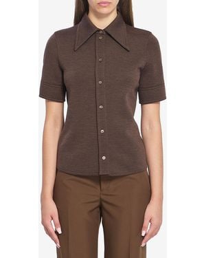 Gucci Cotton And Wool Jersey Shirt - Brown