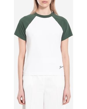 Jacquemus Cropped Baseball Tshirt - White