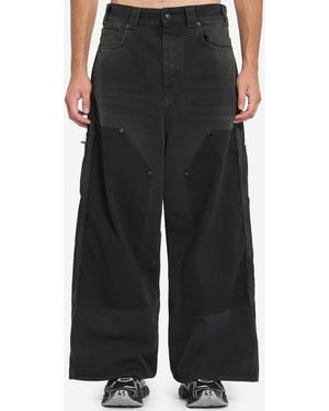 Balenciaga Baggy Ripped Off Denim Trousers - Black