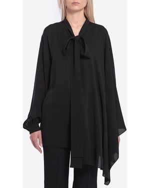 Balenciaga Scarf Blouse - Black