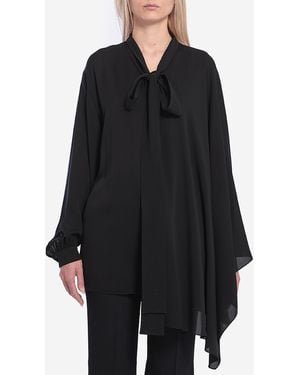 Balenciaga Blusa Con Foulard - Nero