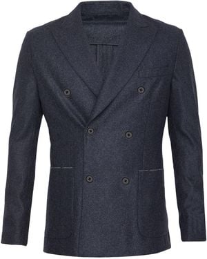 Tonello Anthracite Flannel Jacket - Blue