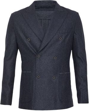 Tonello Anthracite Flannel Jacket - Blue