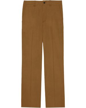 Saint Laurent Mid-Rise Tailored Trousers - Natural