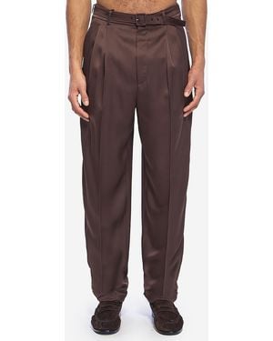 Saint Laurent Carotte Trousers - Brown