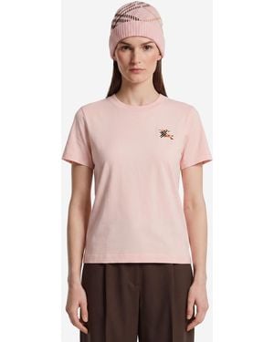 Burberry Knight Check Cotton Tshirt - Pink