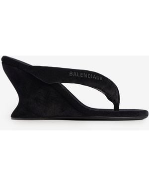 Balenciaga Gaeta Wedge Flipflops - White