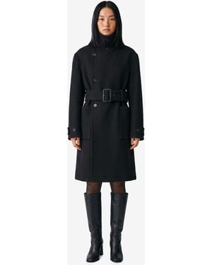 Lemaire Fitted Wrap Coat - Black