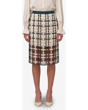 SUTTON NEW YORK Mesh Midi Skirt - Natural
