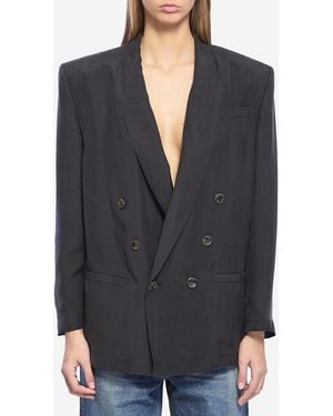 Saint Laurent Habutai Silk Jacket - Black