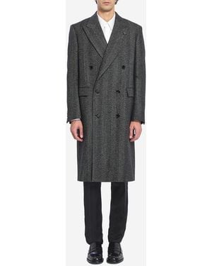 Lardini Doublebreasted Wool Coat - Gray