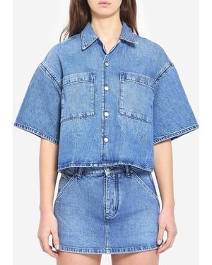 Alexander Wang Cropped Denim Shirt - Blue
