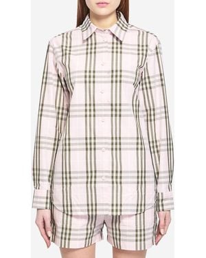 Burberry Check Cotton Shirt - White