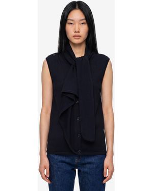Lemaire Asymmetrical Cardigan - Blue
