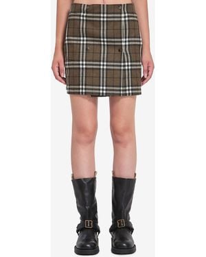 Burberry Checkpattern Mini Skirt - Green