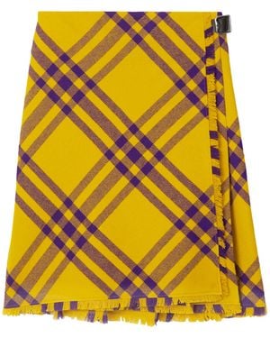 Burberry Embroidered Wool Skirt - Yellow